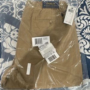 NWT Men’s large Polo Ralph Lauren stretch classic fit beige twill pants